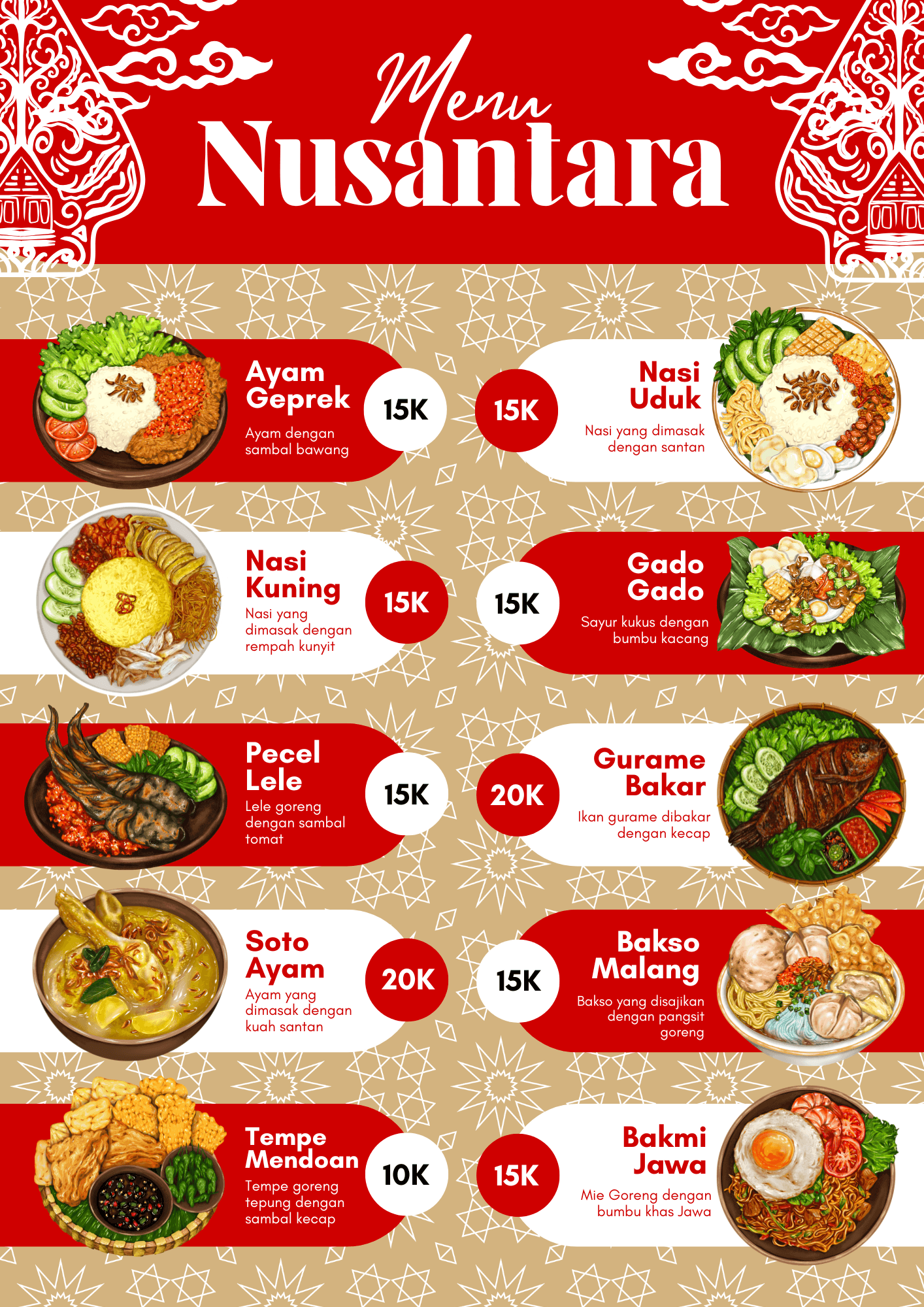 Pricelist & Menu - Kafe Lokal